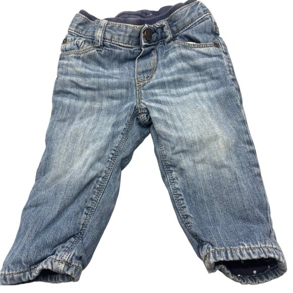 vintage baby gap layered jeans light blue wash pocket elastic size 12-18 READ - Picture 1 of 7